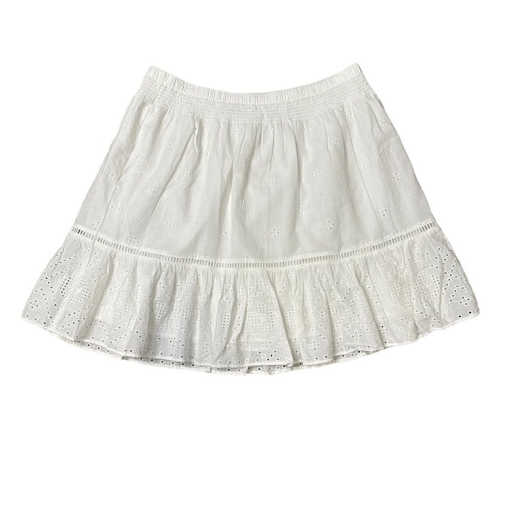Madewell White Eyelet Ruffle Mini Skirt - Picture 2 of 14